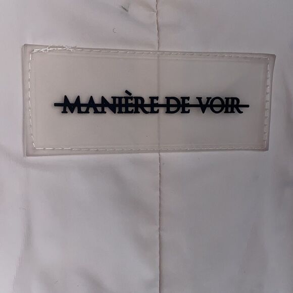 MANIERE DE VOIR Light Pink Waterproof Tie Waist Rain Jacket-S - Picture 5 of 7